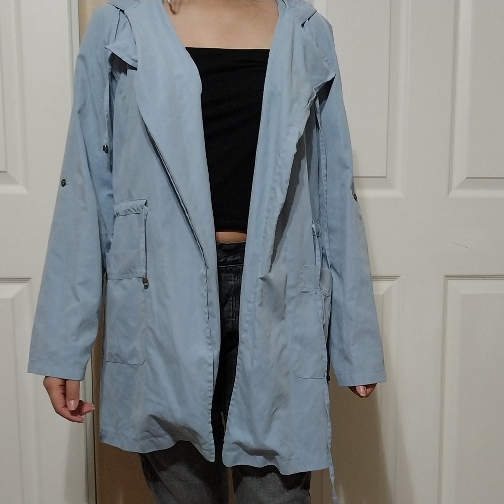 Love tree light blue drawstring waist coat size M